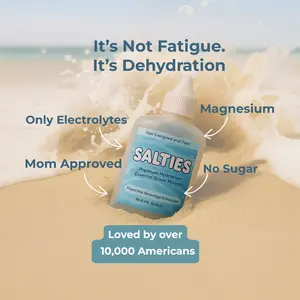 Salties 5-5 Hydration Drops - 5 Salty Drops 5 Times Daily Zero Sugar Three Minerals Hydrate 300 Drinks Electrolyte Supplement for Fitness Healthcare