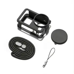 Silicone Case for DJI OSMO Action 6 | Protective Sleeve Cover with Lost-Proof Rope, Wrist Strap, Lens Cap | 3-in-1 Set.