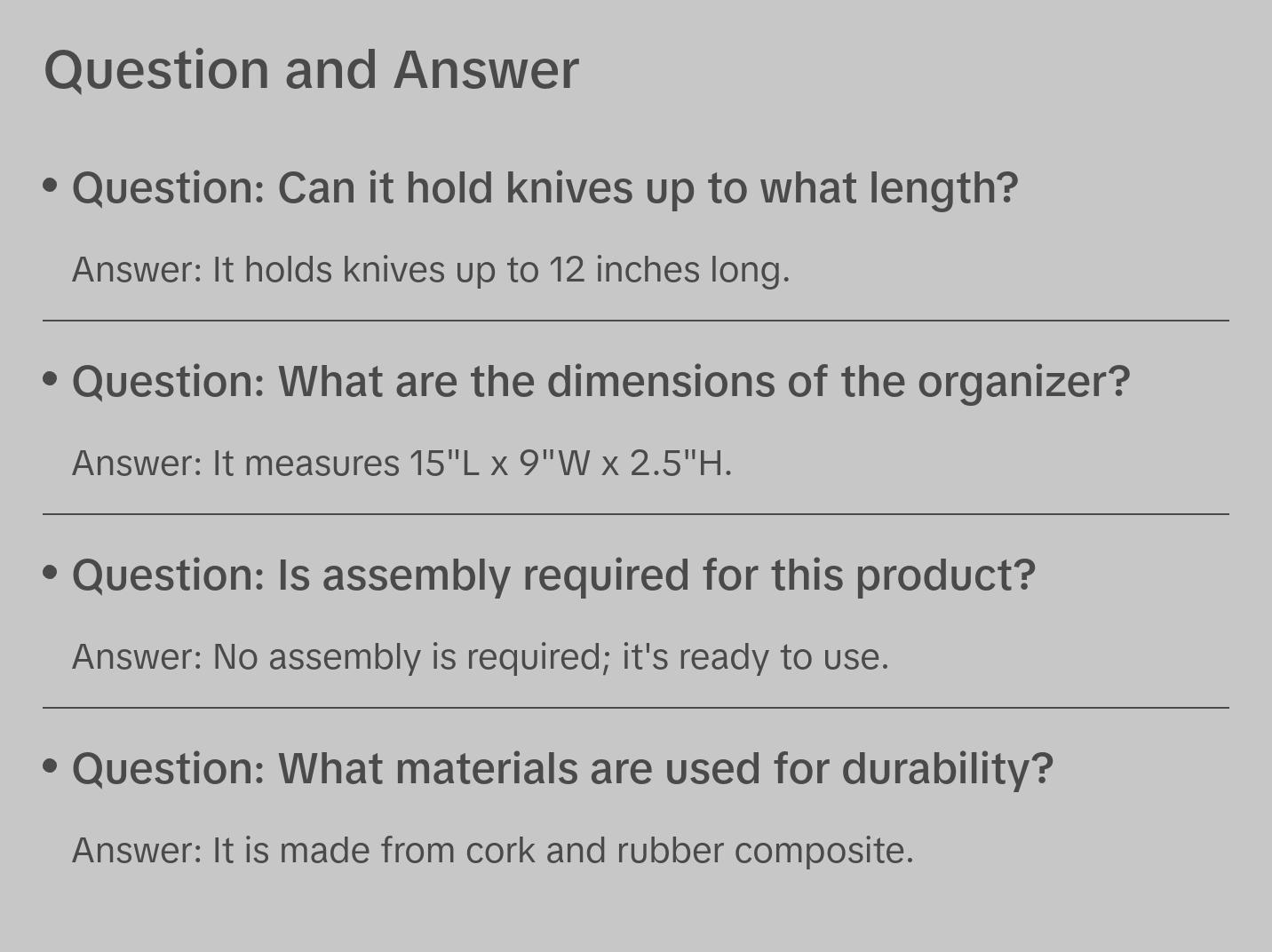 Medium Drawer Knife Block, 9"W