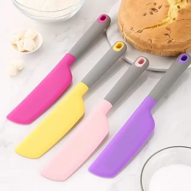 Food Grade Silicone Baking Spatula & Wide Flexible Dough Scraper, Oven-Safe Bakeware Tool with Hanging Design for Cake Cream, Cookies