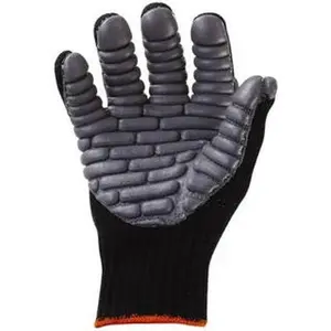Ergodyne Full Fingers Work Gloves, XL (10) Paired Set, Cotton-Nylon Blend, Anti-Vibration Protection, Impact Protection, Uncoated, Elastic Band Cuff, Black, for General Purpose Work Safety