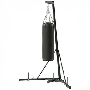 Punching Bag with Stand for Adults, 72.8"-90.9" Height Adjustable Freestanding Boxing Stand with Canvas Sandbag, Black