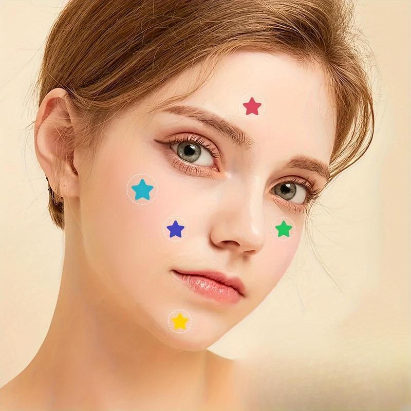 Colorful Star Shaped Acne Patches 180pcs Set Invisible Pimple Patches for Women & Men Skin Care Products Lightweight Comfortable Solution