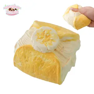 [WenQing Taba Squishy] Wheat-flavored banana roll-Handmade taba squishy/squishy toy, full silicone rebornsquishy, ​​​​fidget toy, 189g taba squishy, ​​​​perfect gift for boys and girls,