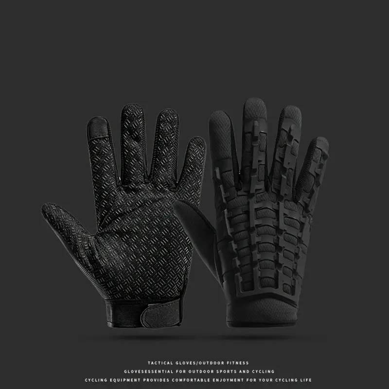 Full Finger Touchscreen Gloves, Anti-Slip Shock-Absorbing Protective Gloves, Outdoor Motorcycle Cycling Sports Gloves with Reinforced Silicone Palm, Windproof Water-Resistant Work Gloves for Men Women Dirtbike Gloves, Motobike Riders Gear, Motocross Gear