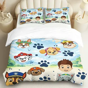 3PCS Duvet Cover Set, 1 Duvet+2 Pillowcases(Without filler),  Paw Patrol Vibrant Print theme, Holiday bedding set,   Bedding Suitable for decoration Bedroom, Guest Room, Playroom, Dorm, One Size Option