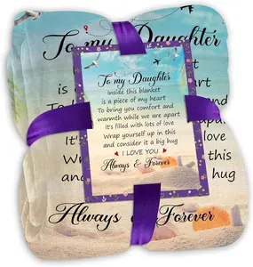 Daughter Gifts from Mom and Dad – to My Daughter Blanket, Thoughtful Mothers Day, Birthday, or Graduation Gift, Best Gift Idea for Her, Soft and Cozy Throw Blanket 50x60 Inches