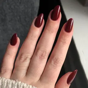 30pcs Almond Shape Deep Fake Nails, Reusable, Beginner Friendly, Includes Jelly Glue and Nail File, Perfect for Commute/date/winter Style