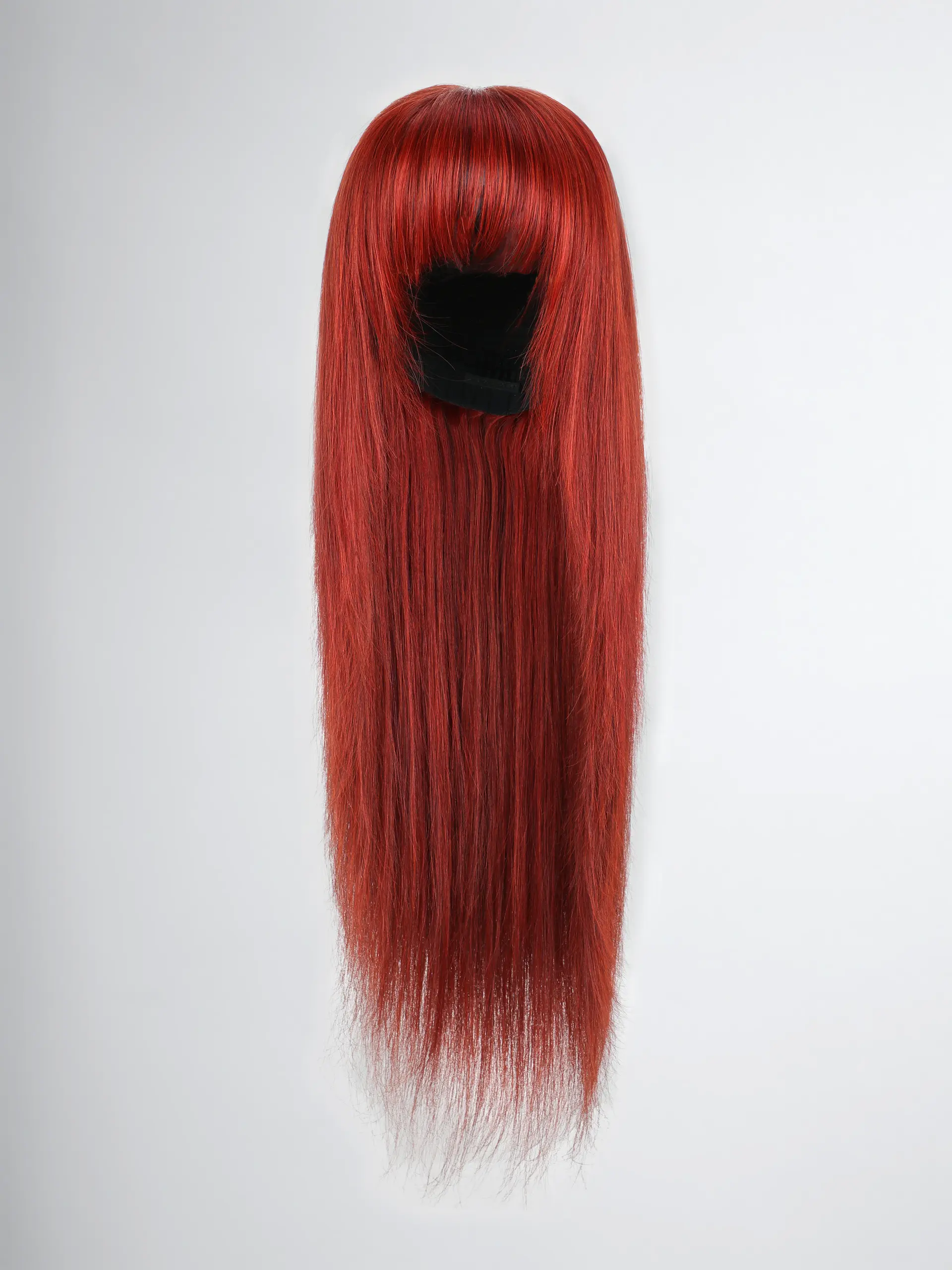 Bangs Look! 4x4 Copper Brown Layer Cut Lace Closure Wig