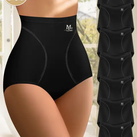 7-Piece High-Waisted Sports Underwear Set, Dynamic Style, High Elastic Support, Suitable for Spring & Summer, Casual Fit, Pack