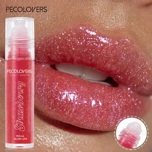 Pearly Shine, Non-Stick, Long-Lasting Lip Glaze, Roll-on Lip Oil, Glitter Lipgloss, Sweatproof Formula Pinkish-Shimmer Lip Gloss for Everyday & Special Events - Ideal Gift for Women
