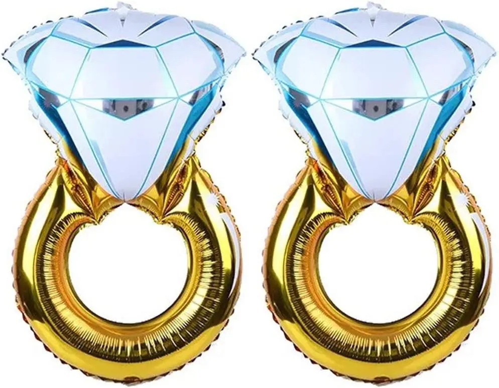 Bachelorette Party Diamond Ring Balloon Engagement Decor 2PCS