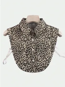 Women's Fashion Detachable Leopard Print Collar, French Style Versatile Fake Collar, Suitable for Inner Wear and Outdoors All Seasons