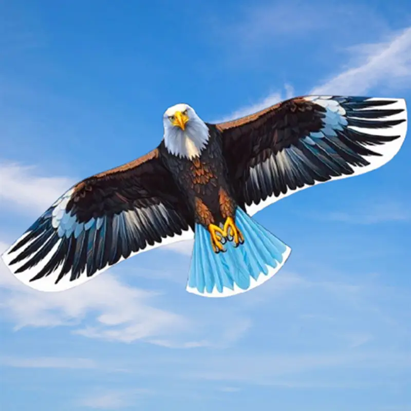 Eagle kite, large kite, male eagle kite multi-colored kite, easy to fly in light wind, suitable for outdoor beach park games and entertainment relaxation flying supplies, creative