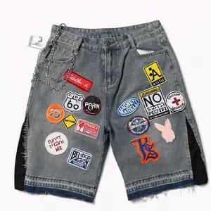Street Patch Denim Shorts – Heavy Detail  Short Man