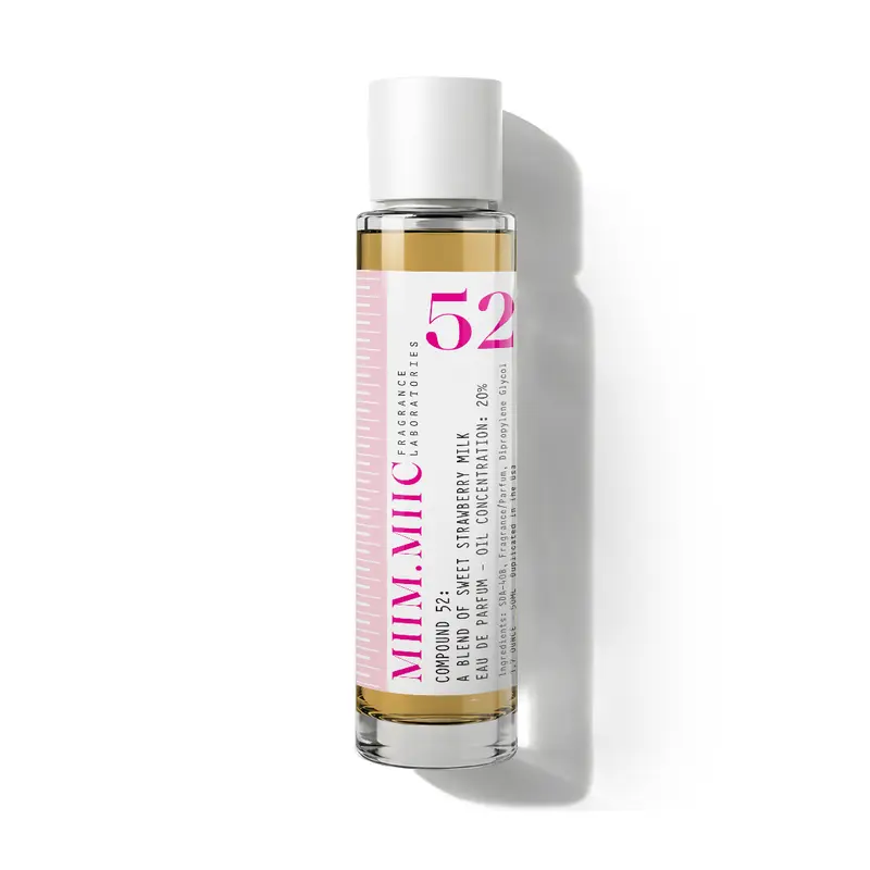 Women's No 52 Sweet Strawberry Milk Eau De Parfum  50ML- 20% Fragrance Oil, Long-Lasting Clean Girl Scent, Vegan, Cruelty-Free, Phthalate-Free, Feminine Nostalgic, Youthful, Contains Fragrance Allergens, Dipropylene Glycol, All-Day Wear Perfume for Women,