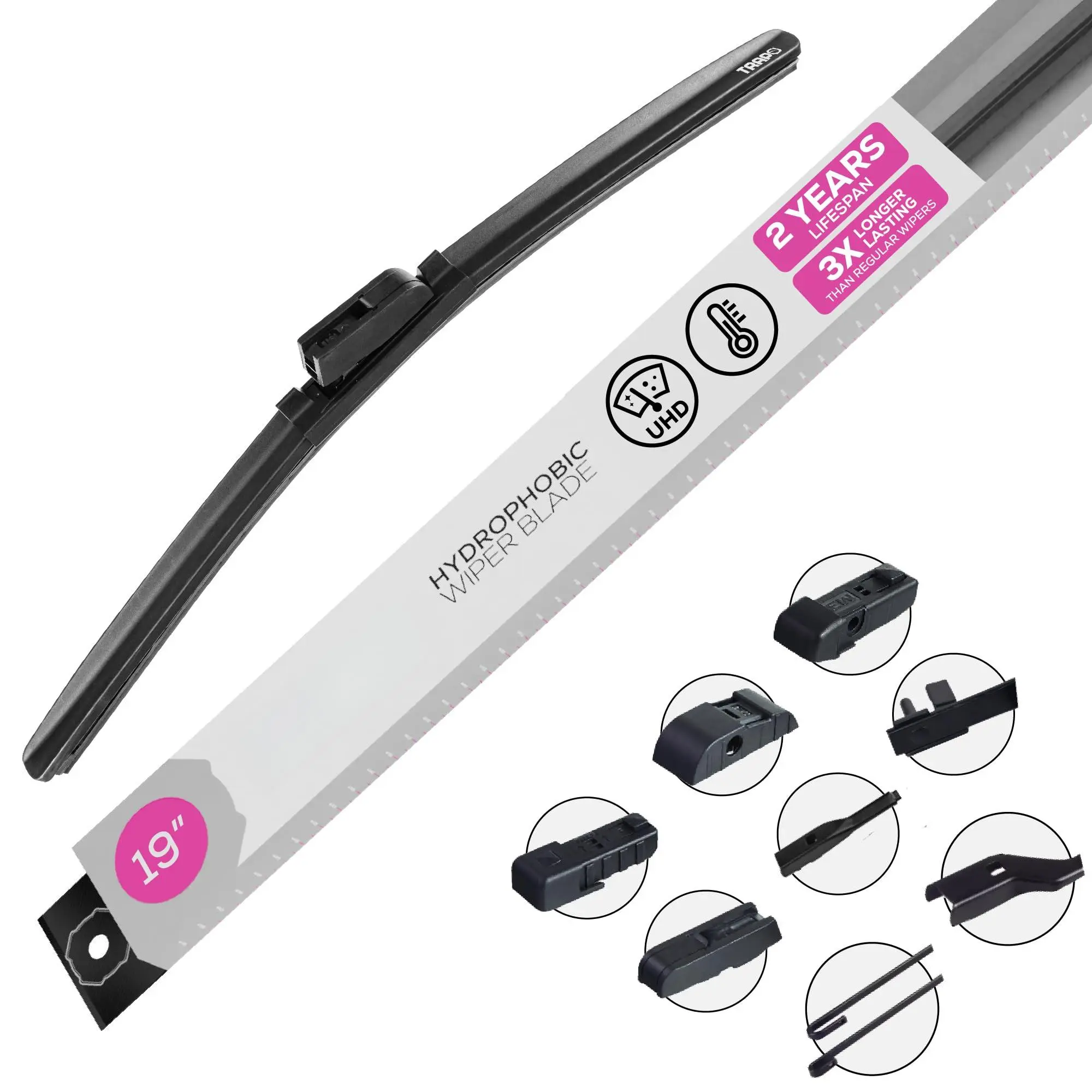 19 Inch Silicone Windshield Wiper - All-season With Hydrophobic Coating For Crystal-clear Vision  Superior Water Repellency And Durable Universal Fit (1 Piece)