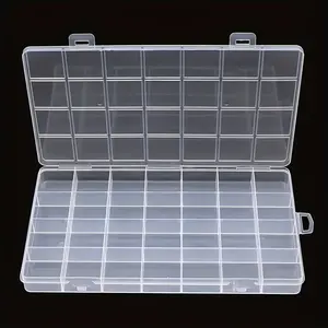 5pcs Clear Plastic Bead Organizer Boxes with Fixed Dividers, 28-Grid Jewelry Storage Containers for Beads, Sewing, Drawing Additions, Geometric Patterns, Fashion Theme, Durable Plastic Material