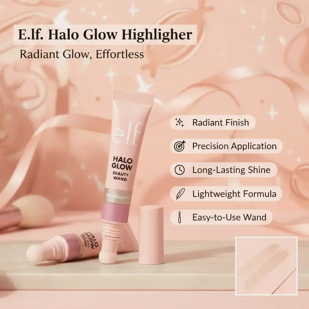 e.l.f. Halo Glow Beauty Wand Highlight - Radiant Highlighter for Face