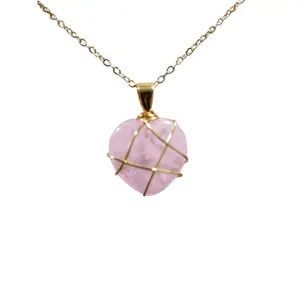 Collar de Cristal de Cuarzo Rosa