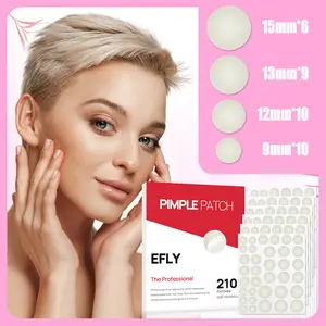 EFLY Pimple Patches for Face Hydrocolloid Acne Pimple Patch for Covering Zits and Blemishes Spot Stickers for Face and Skin 5 Size (210pcs) Skincare Calendula Squeeze Clear