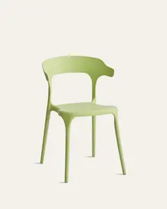 Xdeco Nara Stackable Plastic Dining Chair Set, Set of 4, Green