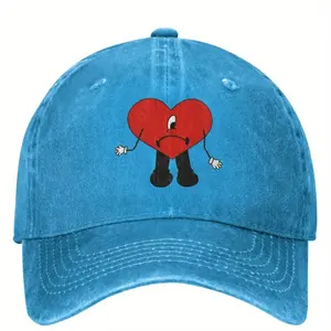 Un Verano Sin Ti Baseball Cap - Bad Heart Graphic, Soft Viscose Material, Adjustable Fit, Casual Hip Hop Style, Sun Protection Hat for Men  Women, Perfect for Hunting, Camping  Casual Attire, Casual Headwear  Playful Graphic Cap  Durable Summer Cap