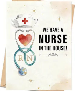Nurse Graduation Card for Daughter Granddaughter, Nursing Graduation Gift for Women, RN Congratulations Card, New Nurse Gift | Gift Card with Envelope