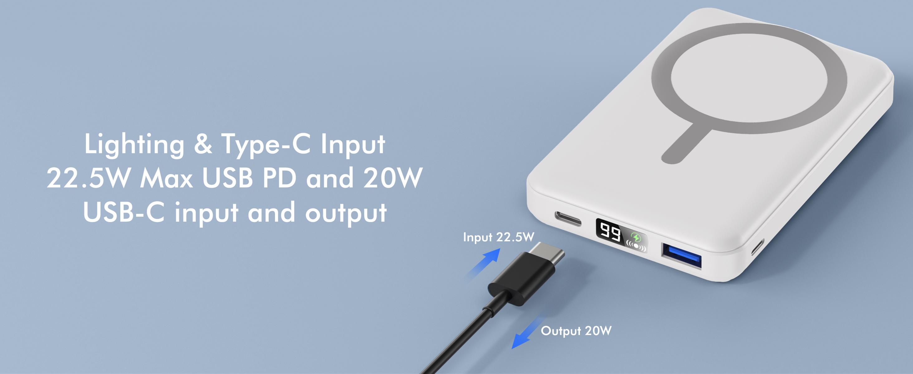 10,000mAh Magnetic Wireless Power Bank with LED Display | 22.5W Fast Charging MagSafe Battery Pack with Stand | Compatible with iPhone 17/16/15/14/13/12 Series | Portable Charger