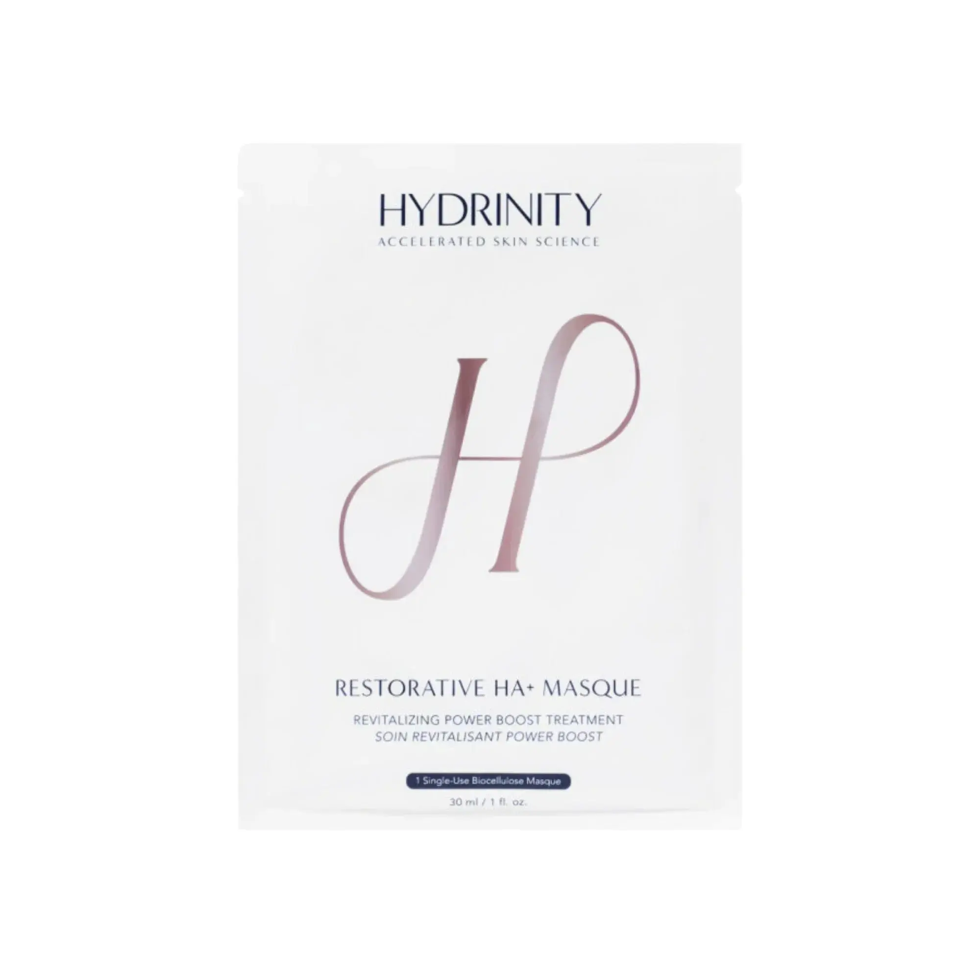 Hydrinity Restorative HA+ Masque, Biocellulose Hydrating Mask for Skin Repair, Deep Moisturizer with Probiotics for Sensitive Skin