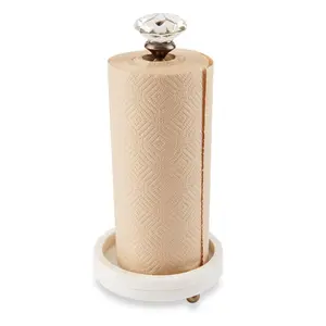 Mud Pie Glass Knob and Marble Paper Towel Holder 15" x 7" Dia