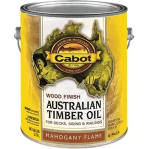 Cabot 81007 1 Gallon- Mahogany Flame Australian Timber Oil Wood Finish- Reduced Water pack of 4