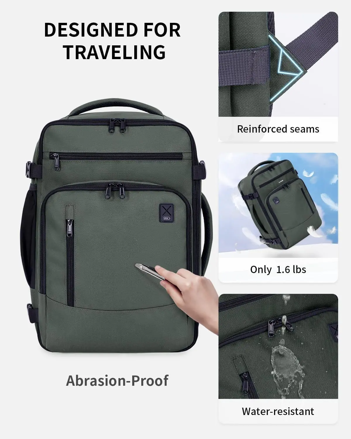 17" Small Travel Backpack, United Airlines Personal Item Bag 17x10x9 with 16 Pockets, Water Resistant Rucksacks Fit 15.6" Laptop, AirTag Pocket, Lightweight Casual Daypack, 25L, Green - TikTok Shop 17" Small Travel Backpack, United Airlines Personal Item Bag 17x10x9 with 16 Pockets, Water Resistant Rucksacks Fit 15.6" Laptop, AirTag Pocket, Lightweight Casual Daypack, 25L, Green - TikTok Shop