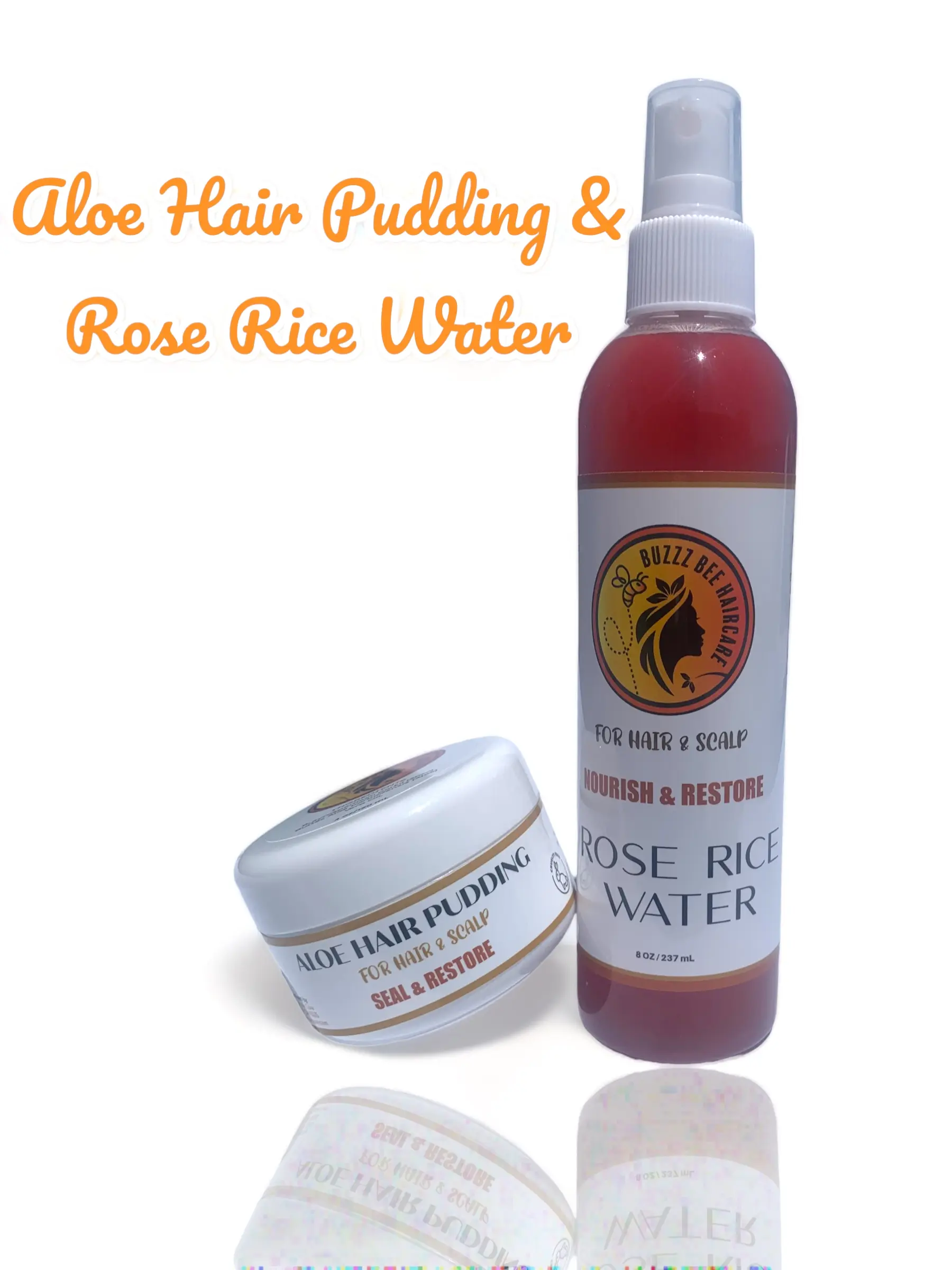 Buzzz Bee Haircare Rose Rice Water and Aloe Hair Pudding Combo