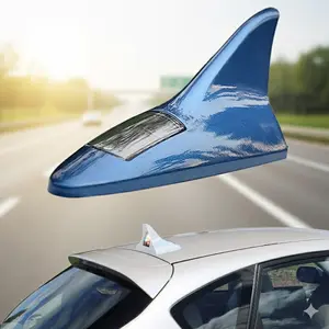 Solar Shark Fin Car Antenna LED Light | Energy-Efficient Roof Warning & Decoration Lamp | Plug & Play Safety Light for Night Driving Visibility | Universal Vehicle Accessory Car Accessories