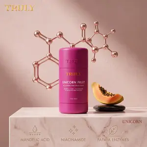 Truly Unicorn Fruit Aluminum-Free Deodorant, Brightening & Smoothing Underarm Stick with Mandelic Acid + Niacinamide, Fades Dark Spots, Cotton Candy Scent