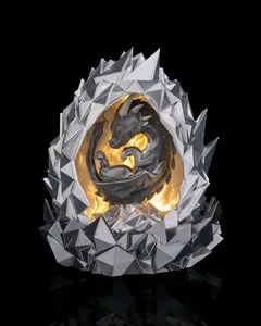 Ironscale Dragon Egg Lamp – 3D Printed Dragon Table Lamp with G9 LED Light