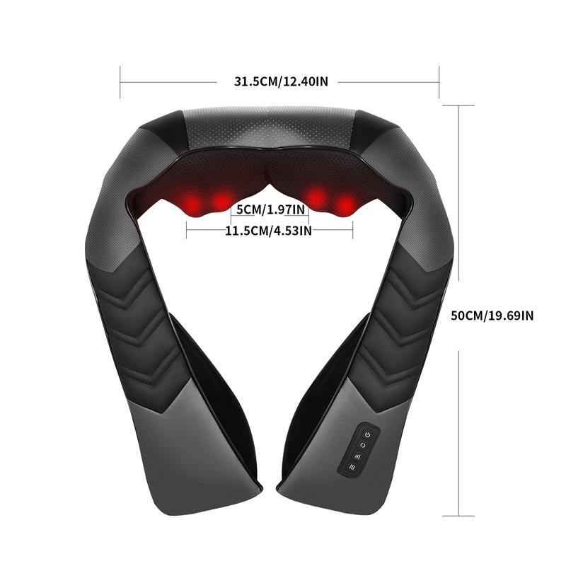 MASGRE 3D Neck & Back Massager with Soothing Heat – Deep Kneading Pillow for Shoulders, Legs, Home, Office & Car Relaxation Gift Adjustable