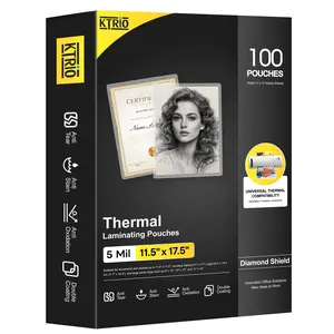 KTRIO 5 Mil Laminating Sheets, Hold 11 x 17 Inches Sheet, 100 Pack Thermal Laminating Pouches, 11.5 x 17.5” Laminate Sheets for Laminator, Clear Lamination Sheet Paper, Office School Home Supplies