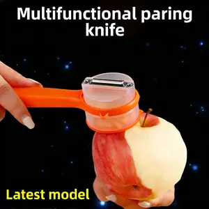 Double-Sided Stainless Steel Peeling Knife With Storage Box, Fruit And Vegetable Peeler With Container,  Multi-Function Peeler For Home Kitchen