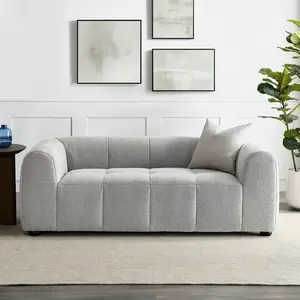 Liana Upholstered Fabric Loveseat in Pewter