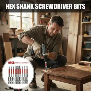 6-Piece Screwdriver Bit Set Magnetic Hexagonal Shanks Pagoda Shaped Internal Hex Design Universal Drill Bits Tighten Nuts 1.5mm to 6mm Compatible with Electric Drills and Wrenches