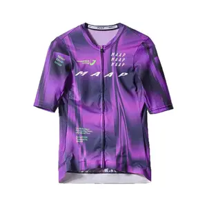 MAAP Multiple Short Sleeve Unisex Summer Outdoor Sports Cycling Road Bike Jerseys - Purple Gradient Design