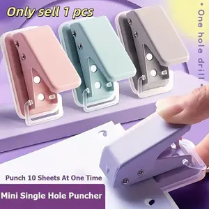 Cute Mini Morandi Puncher, 10-Sheet Capacity, 6mm Hole, DIY Card Making Tool, Manual Paper Punch for A4 Size, Office Stationery Supplies, Office Accessories