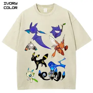 Vintage Umbreon And Scizor Graphic T-Shirt, PKM Shirt, Anime Shirt, Anime Merch, Stylish Crew Neck Short Sleeve T-Shirt, Unisex Streetwear for Men Women, Anime Lover Gift