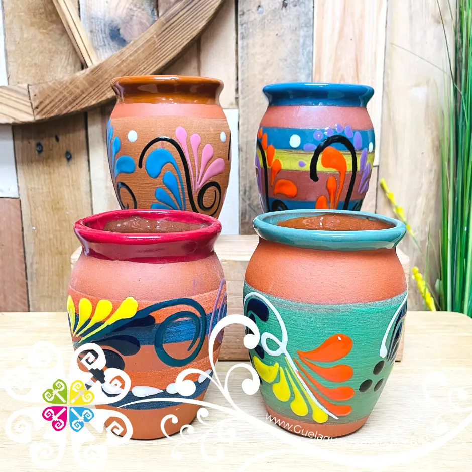 Set of Fiesta Natural Cantarito Cup - Set of 4 or 8 Clay Cantarito