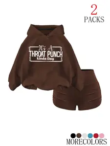 Y2K Trendy Stylish Set, Hoodie & Short Pants, Soft Fabric, Multiple Colors, Perfect for Daily Wear, Youthful Style