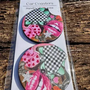 Car Coaster with an alternative  Design Handmade for Car Cup Holders Easy Clean Tidy Interior Perfect for Cars Trucks SUVs
