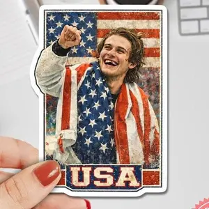 Jack Hughes USA Hockey Golden Goal 2026 Hockey Sticker, Gift For Fan Car Magnet