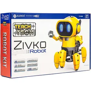 Teach Tech "Zivko The Robot", Interactive A/I Capable Robot with Infrared Sensor, STEM Learning Toys for Kids 10+, includes Assembly Parts